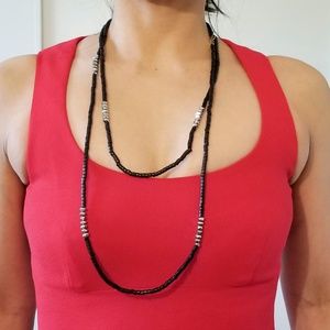 Black with silver accent beaded necklace